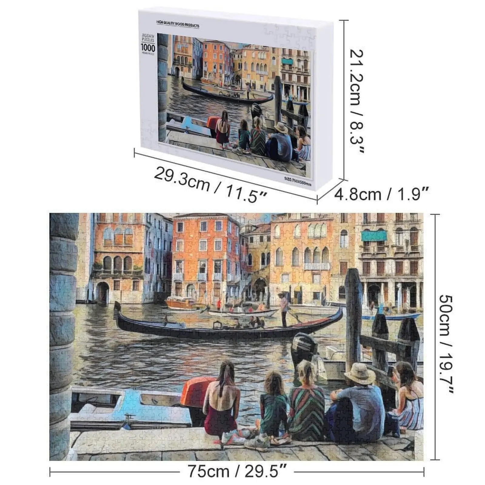 Puzzle z ulicami Wenecji z możliwością personalizacji zdjęciem - spersonalizowane prezenty dla dzieci