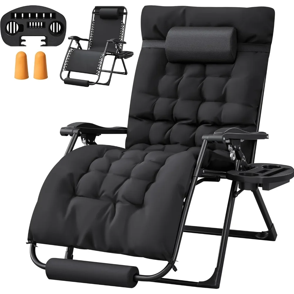 Oversized Zero Gravity Chair, 32In Recliner Lounge Chair with Removable Soft Cushion and Cup Holder, Adjustable,Customized
