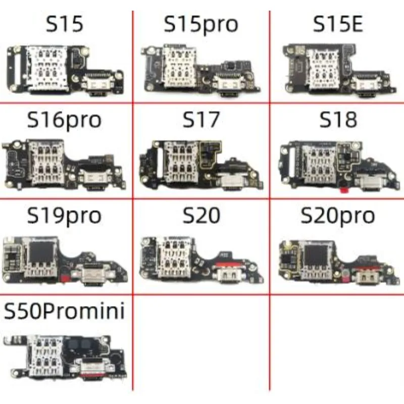 For Vivo S20 S30 S19 S18 S16E S17E S50 S60 Pro mini Charging Port Dock SIM Card Reader MIC Type-C USB Charger Board Flex Cable