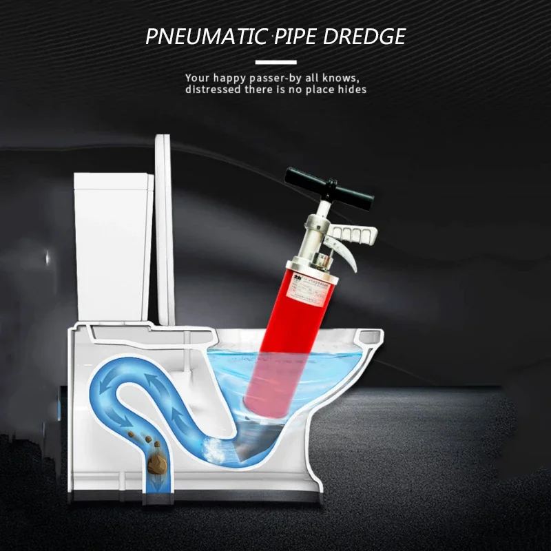 GQ-4 Pneumatic Pipe Dredging Machine High Pressure Jet Dredger Household Toilet Sewer Blockage Cleaner