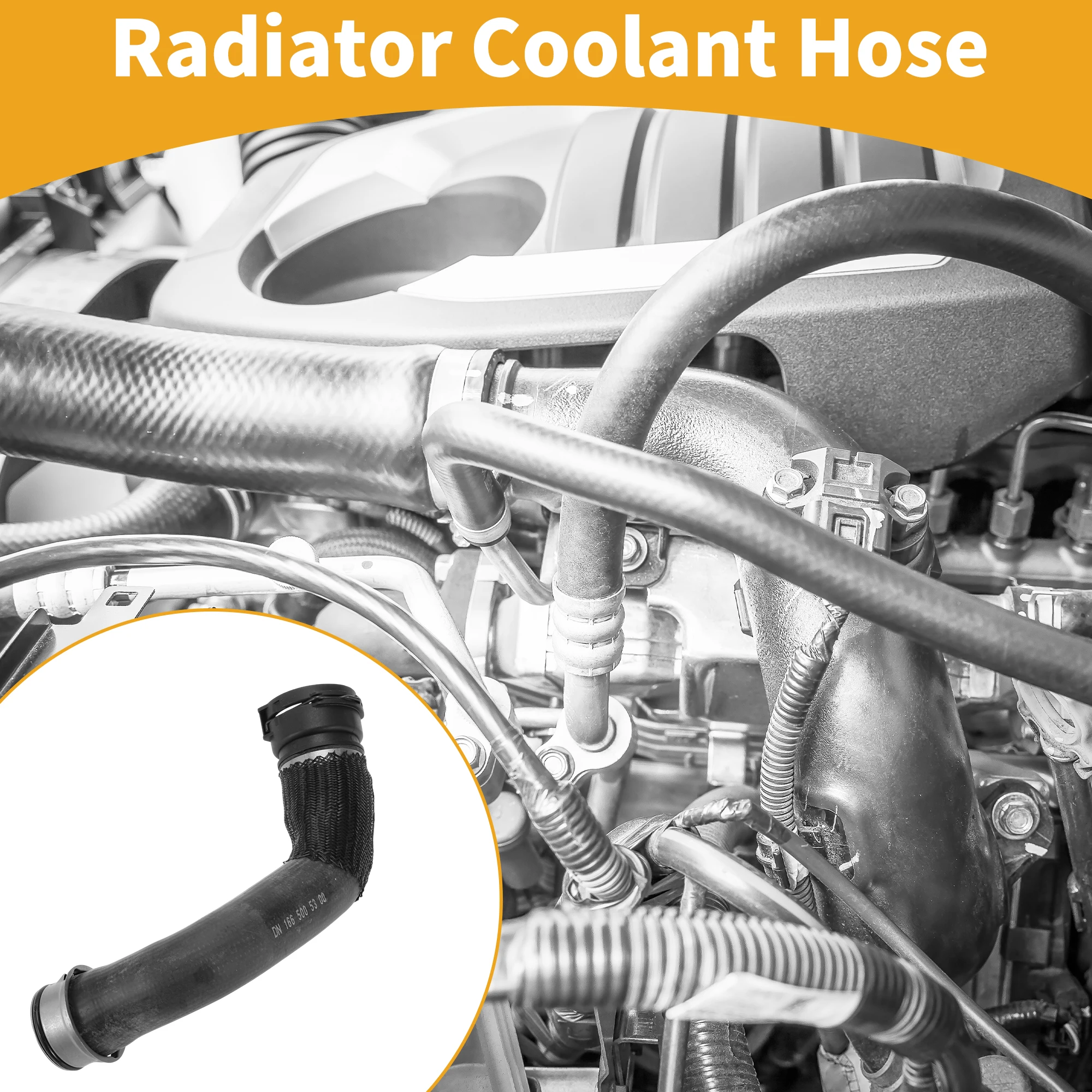 

UXCELL Шланг охлаждающей жидкости радиатора No A1665005300 Верхний шланг охлаждающей жидкости для Mercedes-Benz GL550 Резиновая черная