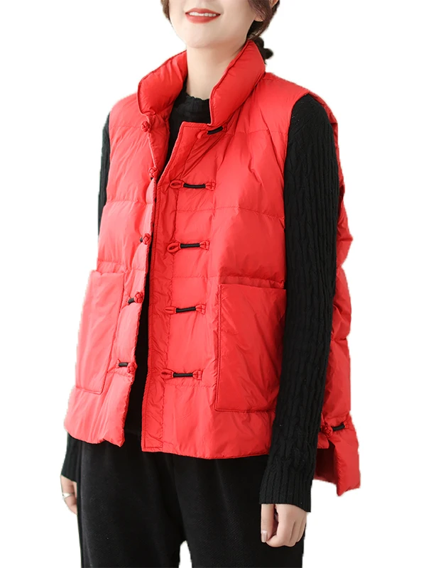 Lose Baumwoll-Daunen-Jaset-Weste für Damen, Faion-Marke, 2025, Winter, neuer Sle-Knopf, bestickte Baumwolle, Einfügung für den Pendelverkehr