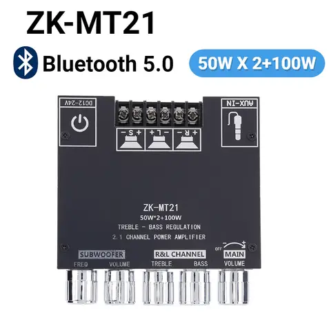 ZK-MT21 2x50w 2,1 w 5.1-Kanal-Subwoofer digitale Leistungs verstärker platine Audio Stereo BT 5,0 Bass für Heimkino-Lautsprecher