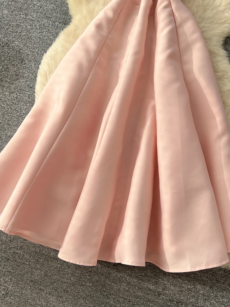 Princ Sle Sommer Ele Hohe Taille A-Linie Dr Damen Svel Luxus Dr Aosphere Sensation Langer Rock