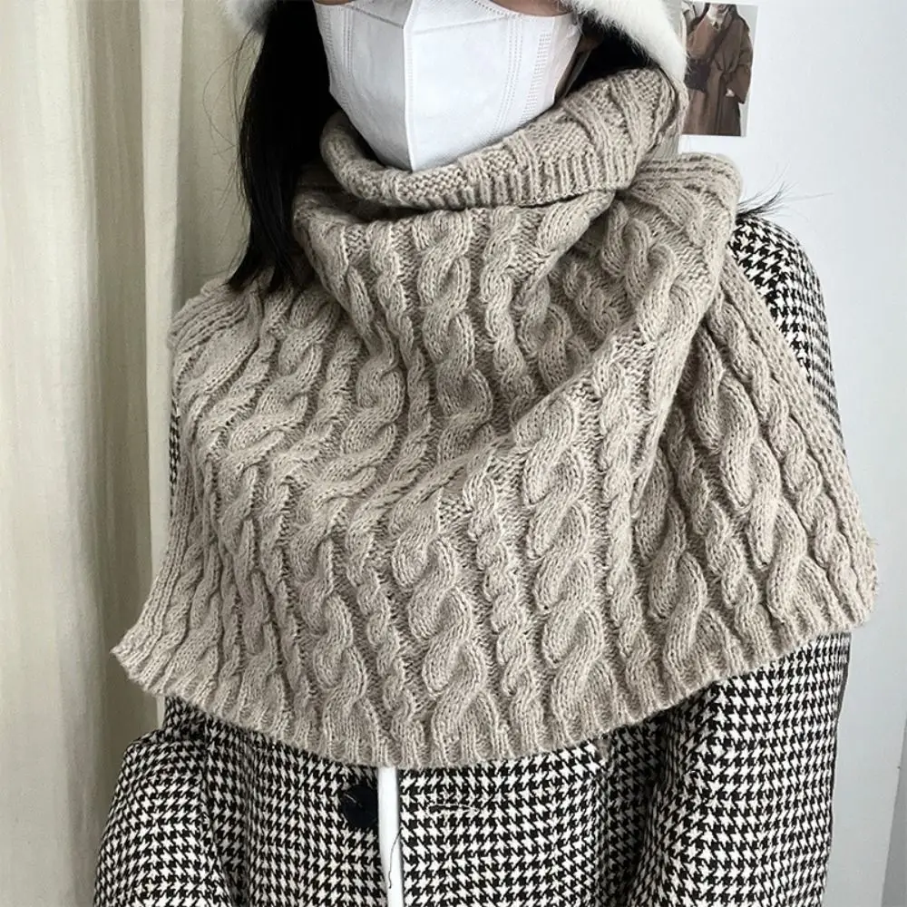 

Simple Solid Color High Collar Shawl Irregular Warm Knitted Shawl Clothes Decoration Accessories High Collar Neck Wraps Autumn