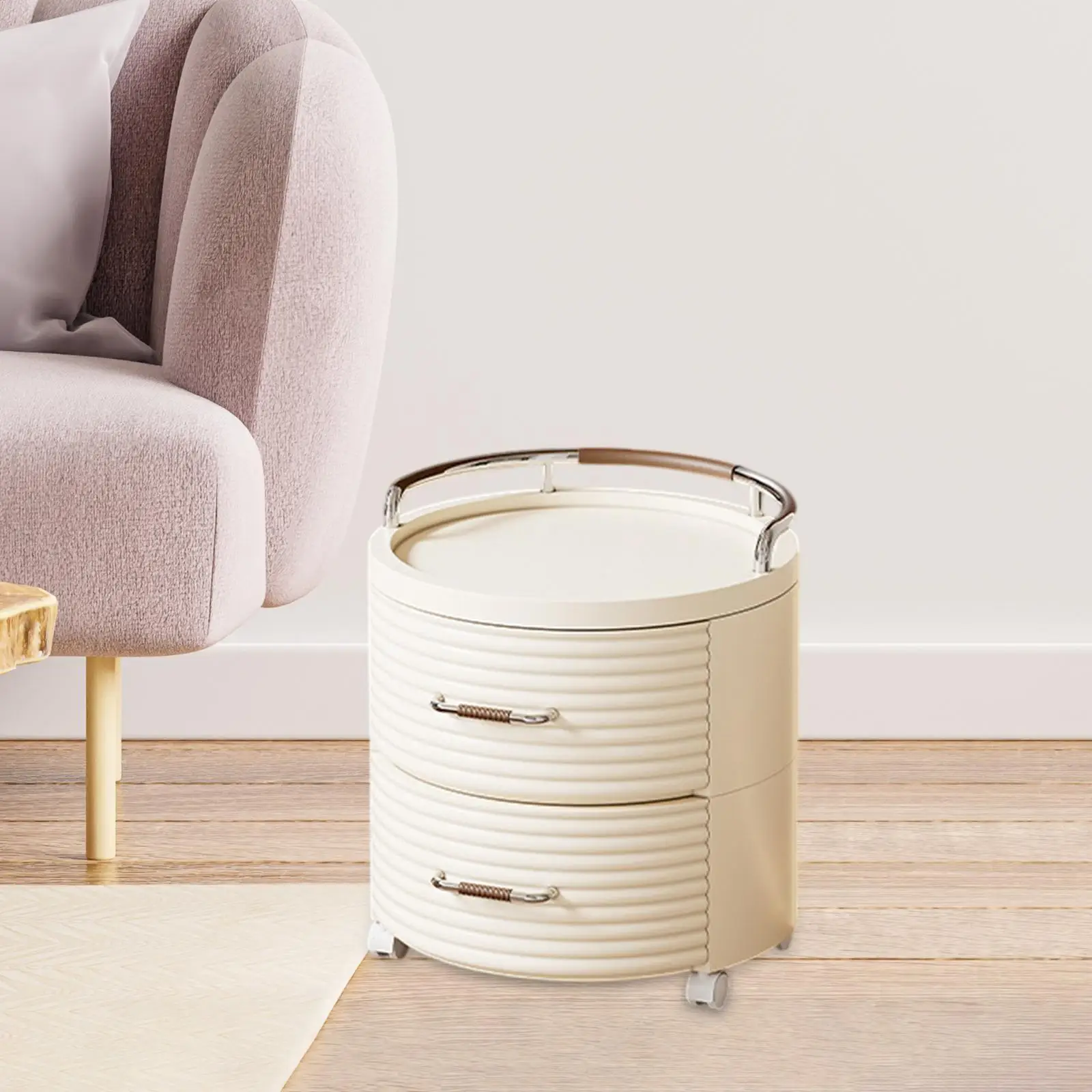 

Mini Bedside Table Container Multifunction Dustproof Storage Cabinet Room Organizer for Home Living Room Kitchen Dorm Office