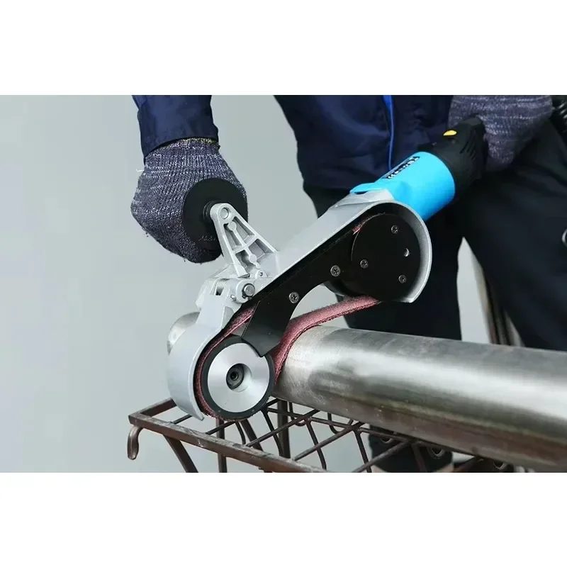 【سعر المصنع】حار بيع عالية الكهربائية حزام من الفولاذ المقاوم للصدأ ساندر لفجوة الزاوي المحمولة حزام طاحونة أداة مجموعات آلة تلميع #4