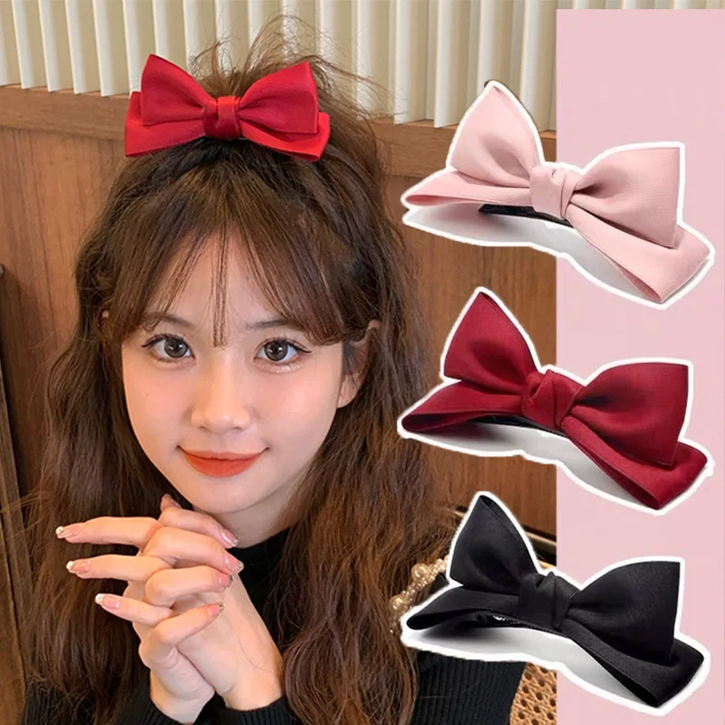 

2Pcs/Lot Hair Bow For Women Girls Hairpin Simple Fashion Top Hair Clip Ladies Hairgrips Hair Accessories