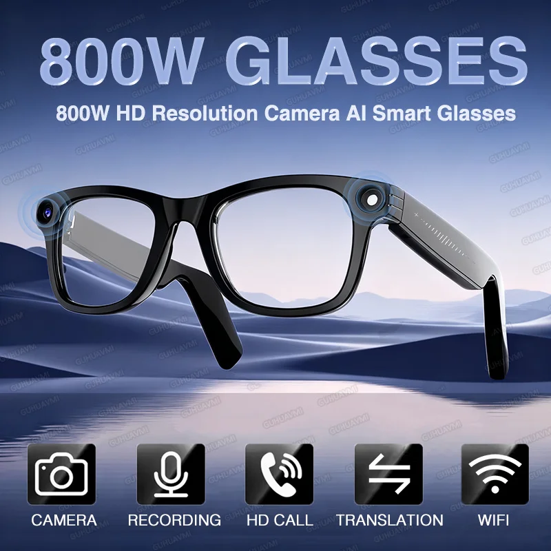 

Новинка 2023 года, камера с искусственным интеллектом 800 Вт, умные очки, запись видео, распознавание фотографий, отвес, перевод, TWS наушники, музыкальные Bluetooth-очки