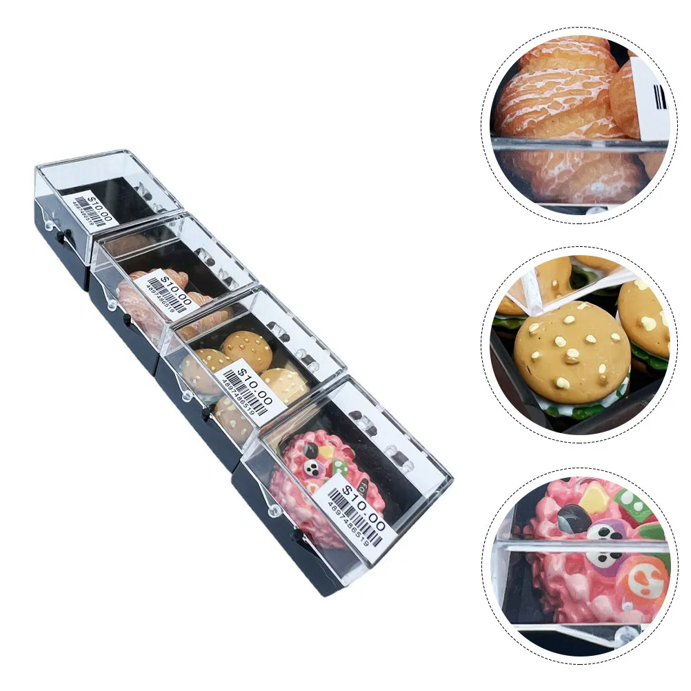 4Pcs Mini Food Realistic Simulation Food Models Fake Bread Cake for Photo Props Restaurant Decor Home Display Educational Play