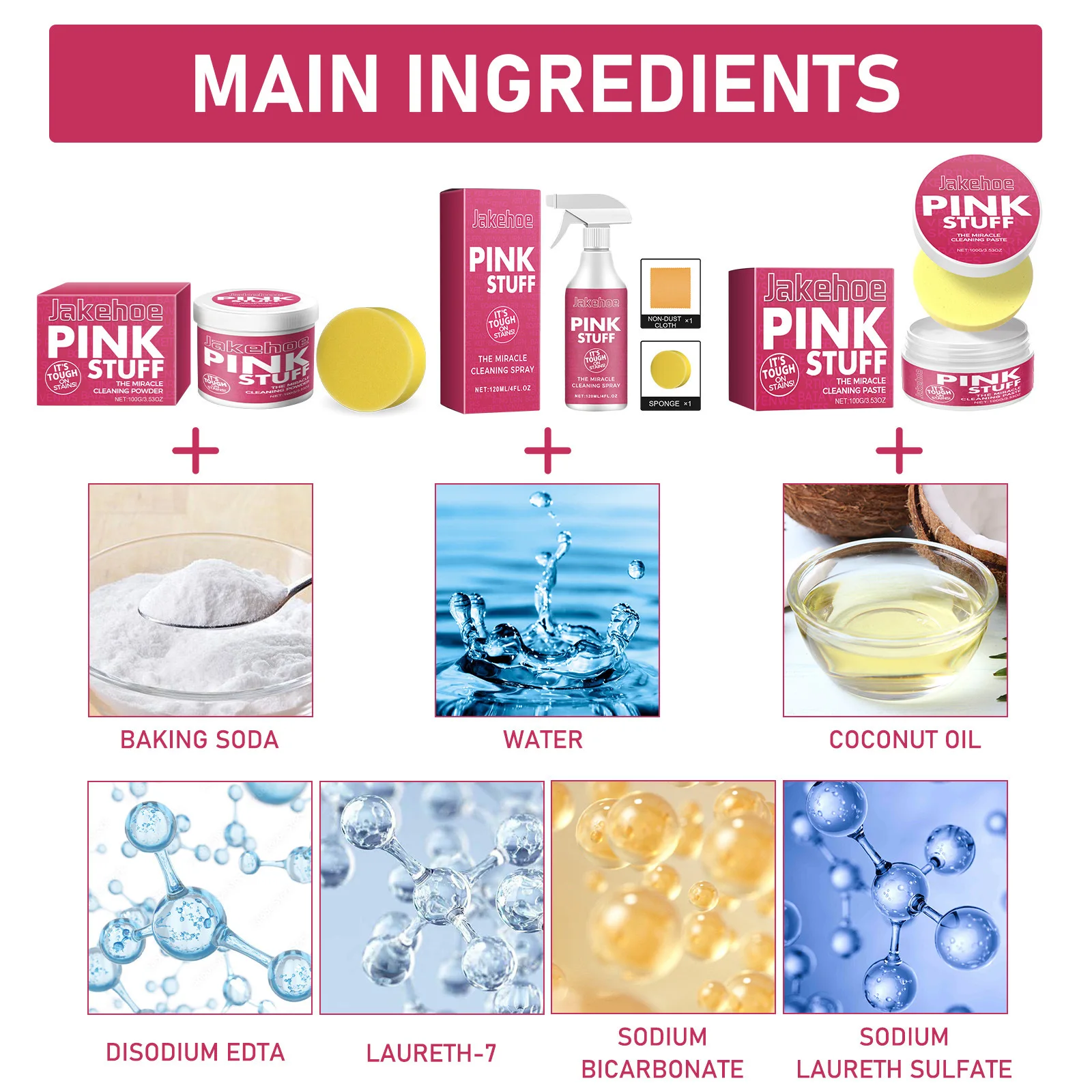 Portable Kitchen Cleaner Set For Cleaning Kitchenware Stains Oil  Stainless Steel Cleaning Deep Cleaning Without Irritation