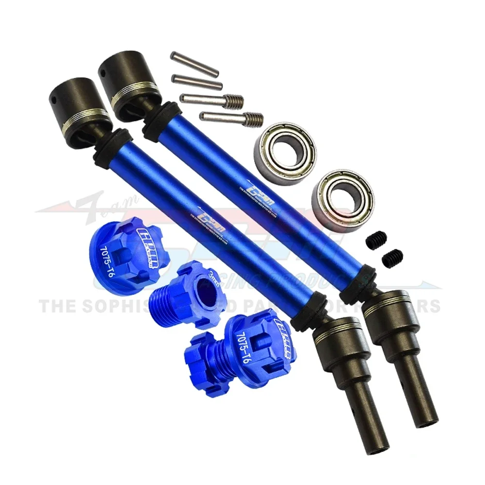 GPM لـ Traxxas 1/10 MAXX WideMaxx 4S 890876 -4 89086-4 أعمدة محرك CVD أمامية وخلفية معدنية + محاور عجلات 8950 8996 + 8956 + 8447