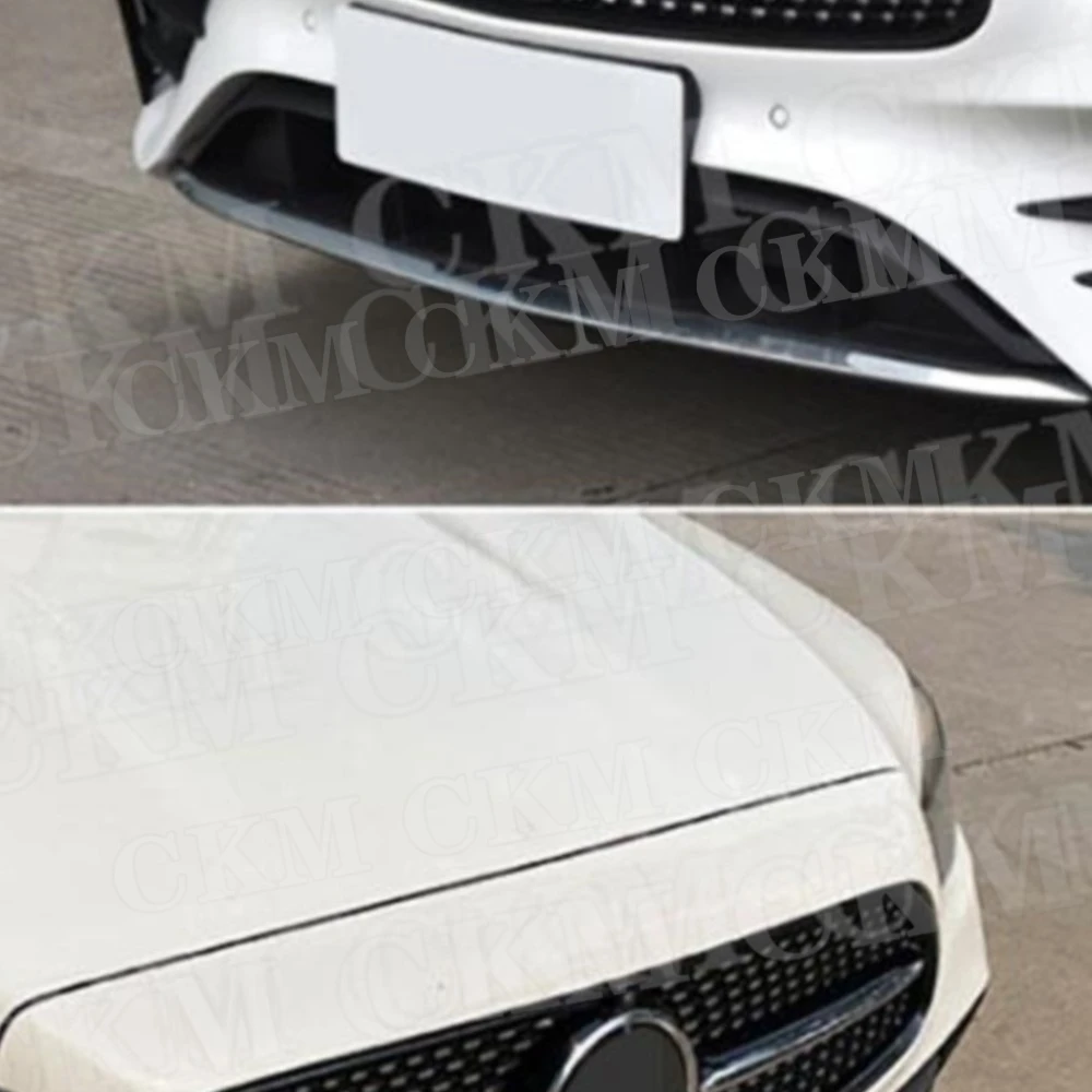 

CKMUUER For Mercedes Benz E Class W213 E260 E300 E53 2021 2022 2023 Glossy Black Front Lip Spoiler Head Bumper Chin Guard Auto