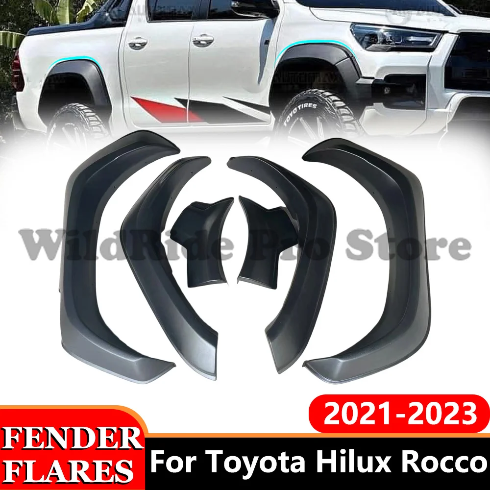 

4X4 Wheel Arch Fender Flares Mudguards For Toyota Hilux Rocco 2021 2022 2023 Pickup Trucks 4X4 Car Styling Accessories