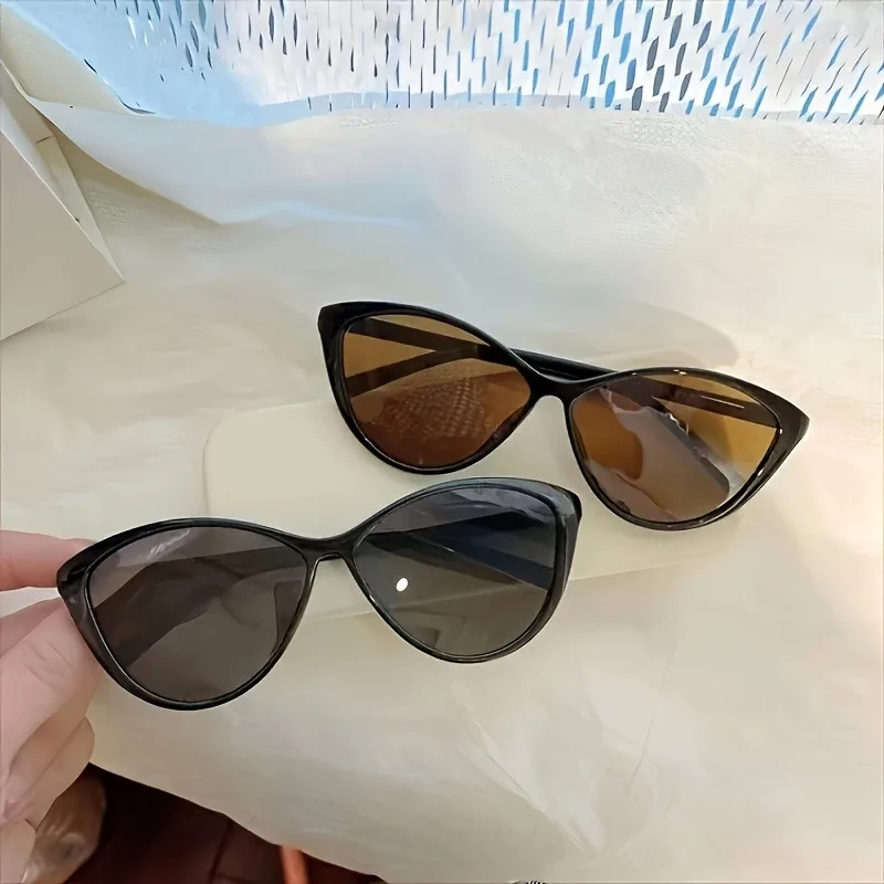 2 Stück Neue Modische Cat-Eye-Sonnenbrillen, Lässige Sonnenbrillen mit Großem Rahmen, Damen-Sommer-Outdoor-Sonnenbrillen