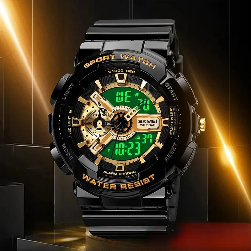 Youth Sport Digital Watch Men Shockproof Waterproof Dual Wristwatches LED Chrono Alarm Clock Mens Watches Cool Hour vogue