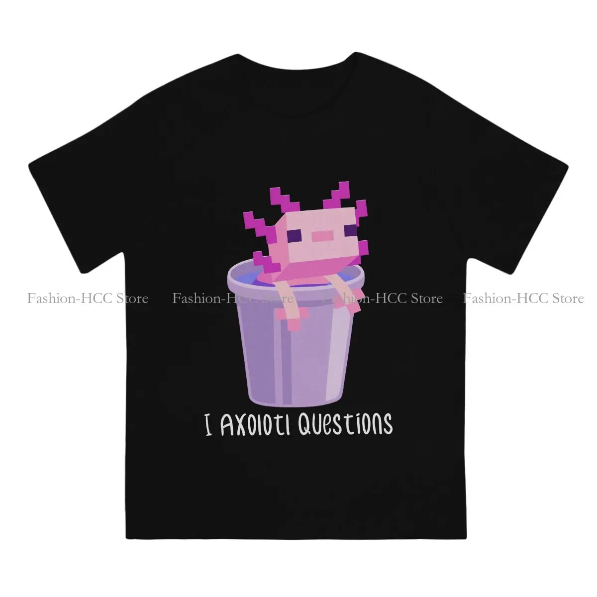 Pixel O Neck TShirt Axolotl Lover Original Polyester T Shirt Men Tops