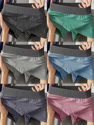 1 Article Men's Trendy Underwear, Casual Striped Boxer Briefs Shorts, Breathable Comfy High Stretch Boxer Trunks