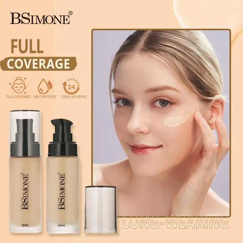 

BSIMONE Face Base Liquid Foundation Concealer Waterproof Brighten Whitening Long Lasting BB Cream Makeup Cosmetic