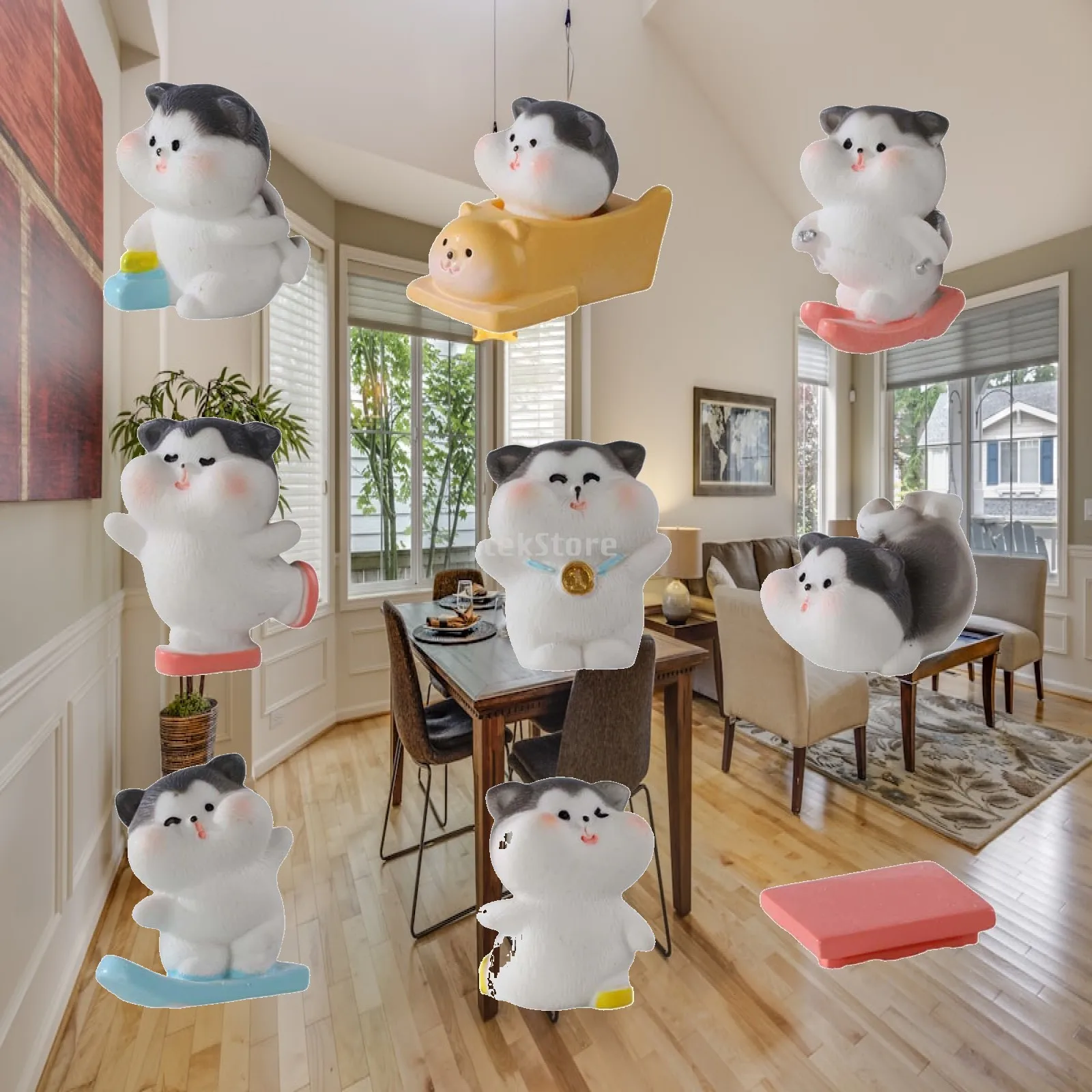 9 Pieces Resin Sporting Skiing garden Decoration Ornament for Outdoor Housewarmings