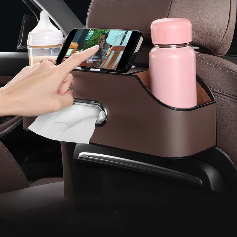 

Auto Seat Back Organizer ABS Car Headrest Storage Box With Cup Holder Auto Rear Seat Table Tray For Car Interior Accessories
