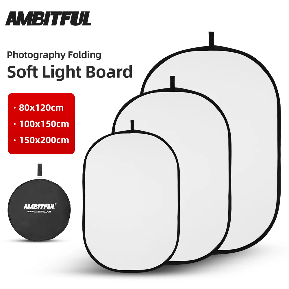 Réflecteur ovale portable Ambitful 80x120cm 100x150cm 150x200cm multi-disques transparent blanc pliable pour studio photo