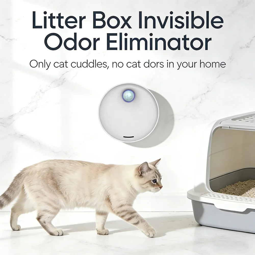Smart Pet Odor Purifier, Auto Sensor Cat Litter Deodorizer, 20dB Quiet, For Pet, Toilet & Shoe Cabinet view 2