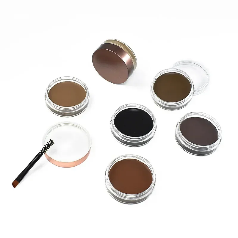 Private Label10-color 3D Natural Eyebrow Pomade Custom Logo Mineral Cream Brow Pot Waterproof Cruelty Free Makeup Wholesale