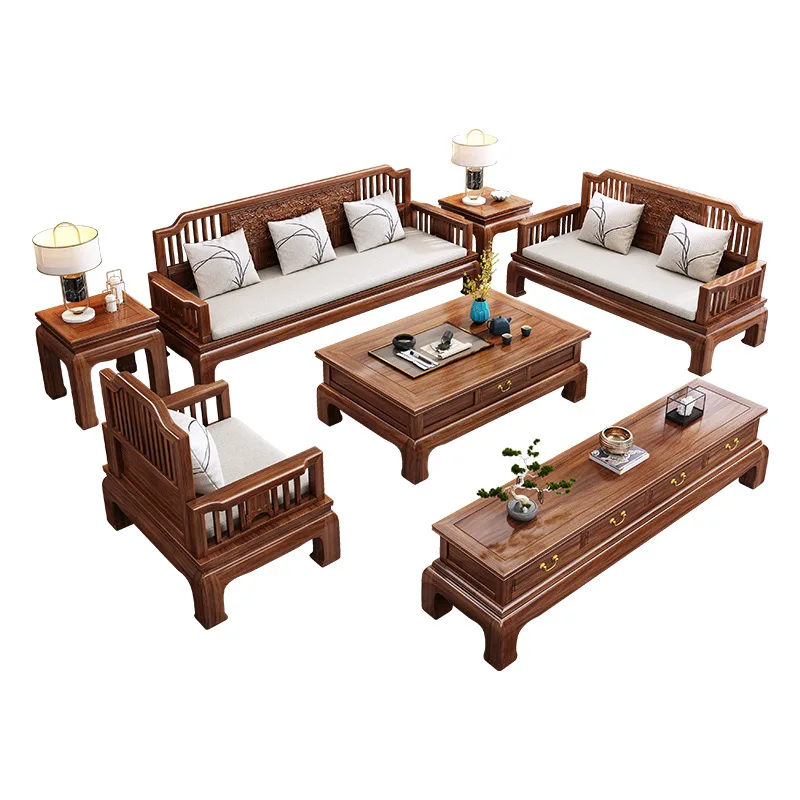 

winter and summer dual use, antique, carved, pineapple grid, light luxury, living room, mahogany, sofa