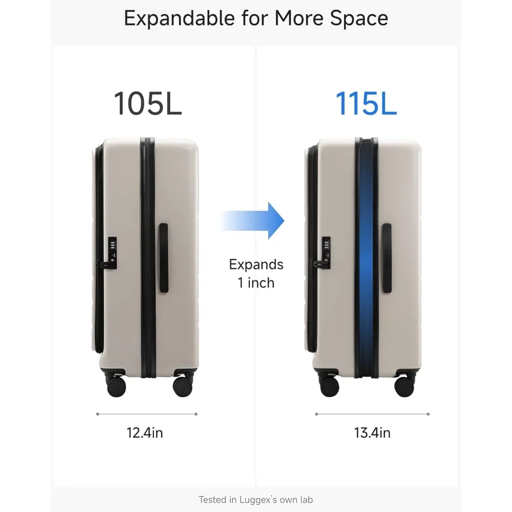 Expandable Polycarbonate Hard Shell Suitcase with Wheels, Top Opening, Purple, 28 Inch, Luggage for Travel