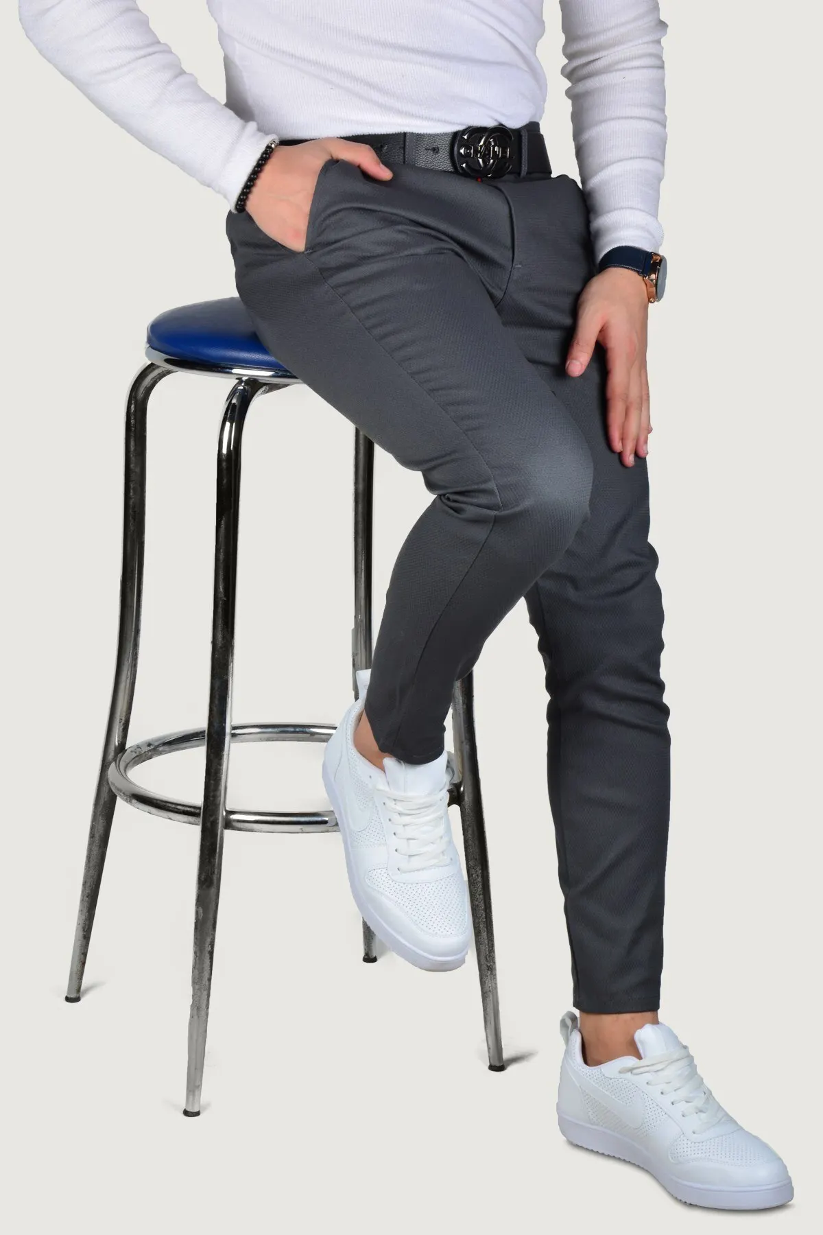 Men's Clothing Overalls Pants Trousers Slim Fit Linen For Office & Work Flexible Comfortable Tight-Fitting Stylish Smart Casual