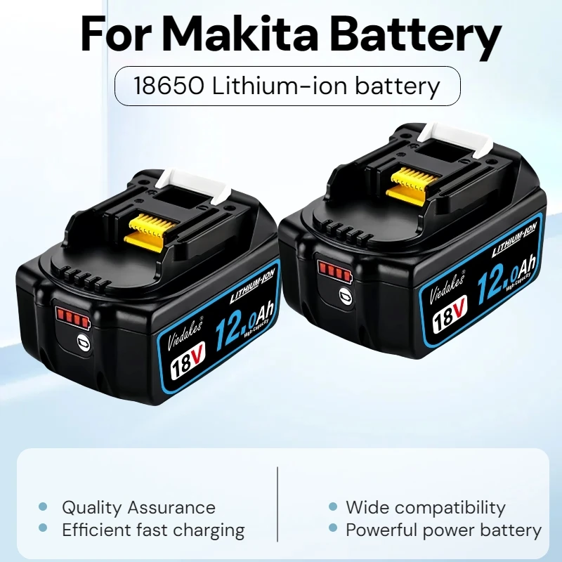 

Upgraded 18V 8Ah/10Ah/12Ah Power Tool Battery Long Lasting For Makita 18V DGA404 DTW700 DHR202 DJV182 DDF487 DTD172 DHP48 Tools