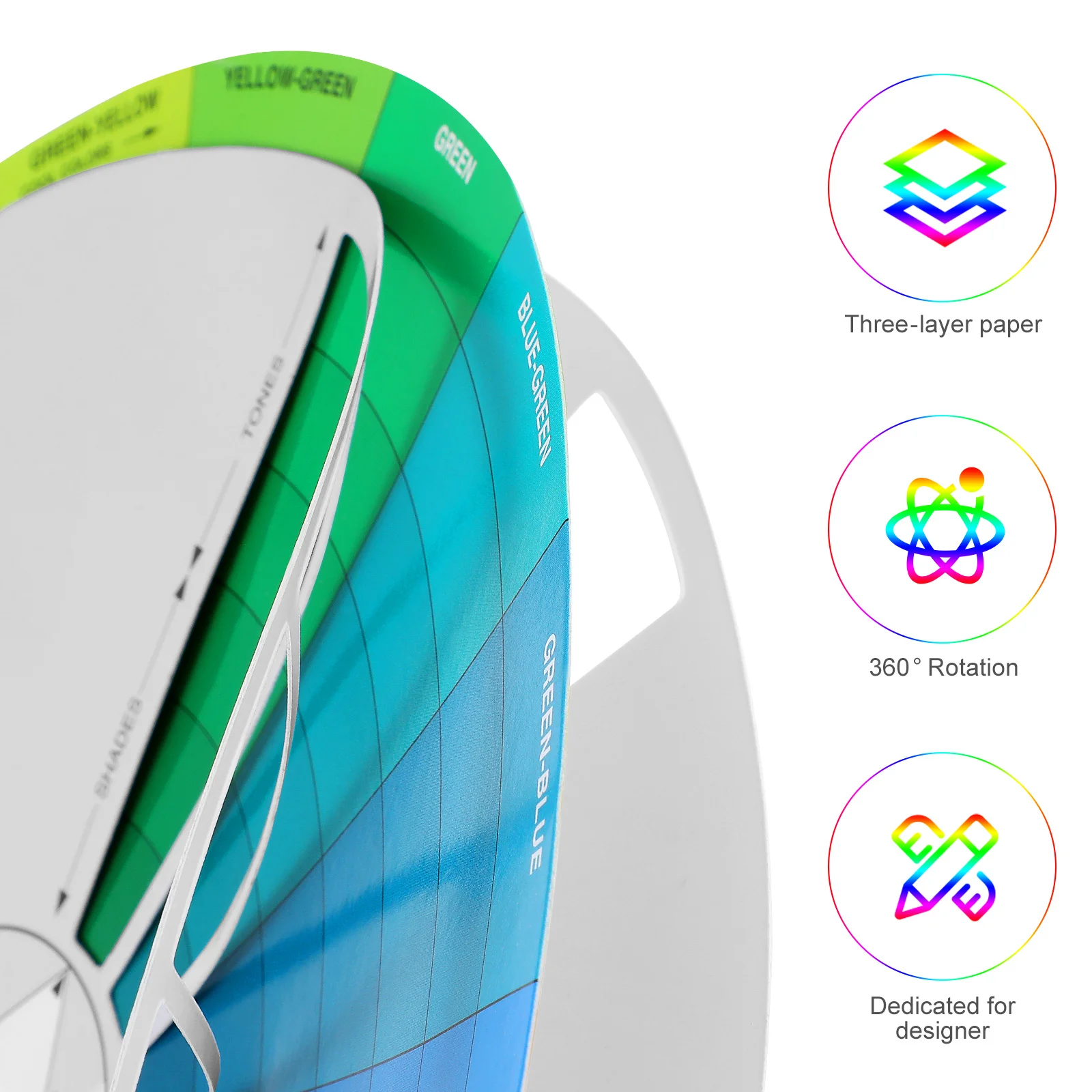 عجلة ألوان صغيرة لوحة تعليمية ألوان قياسية للرسم دليل خلط قابل للدوران مخطط أدوات التدريس فئة الفنية #3