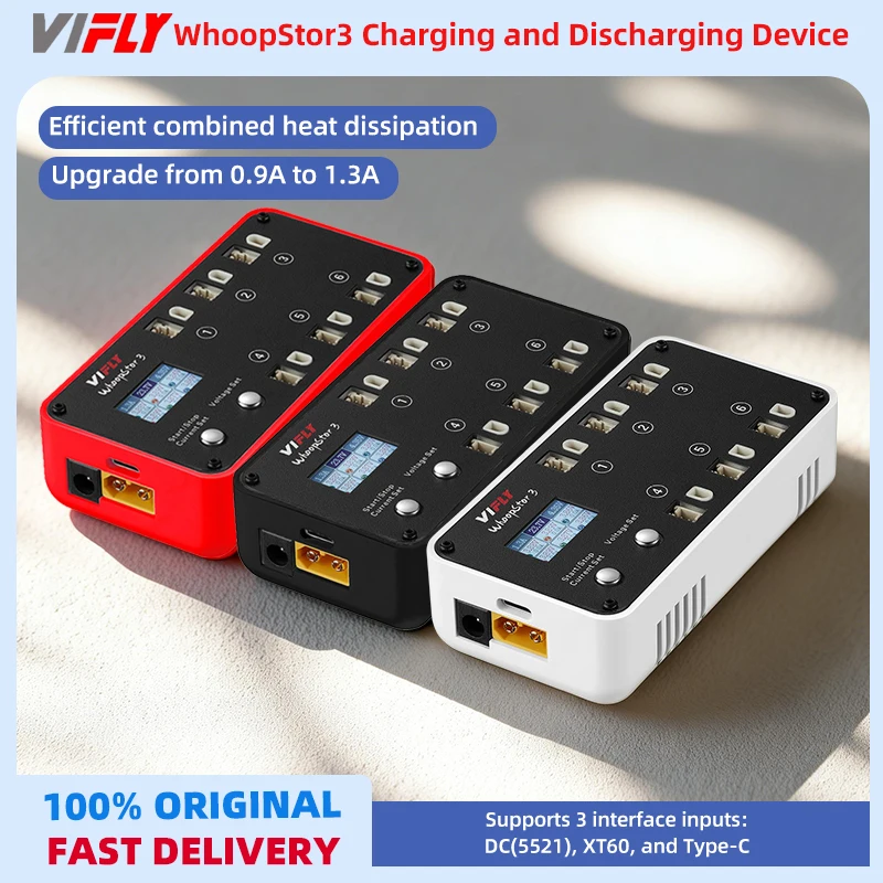 

Vifly 3-го поколения WhoopStor3 Crossover Mini Drone, литиевая батарея 1S, 6-портовое устройство для зарядки и разрядки BTPH, цветной экран