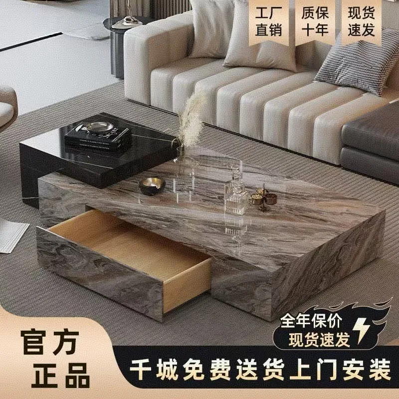 

Итальянский прямоугольный журнальный столик из каменной плиты для гостиной, дома, небольшой квартиры, дизайнер, современный, простой, легкий, роскошный, продвинутый gr