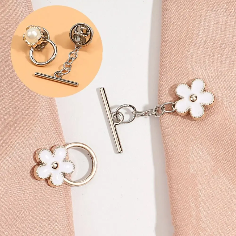 Close Neckline Decorative Brooch Nail-Free Detachable Anti-light Brooch Artifact Fixed Clothes Pin Pearl Brooch Button Clip