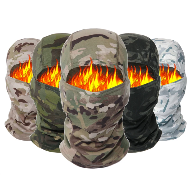 Winter Fleece   Balaclava Cap Men Outdoor Sports Warm Hunting  Cap Skiing Scarf Cycling Hats Scarf