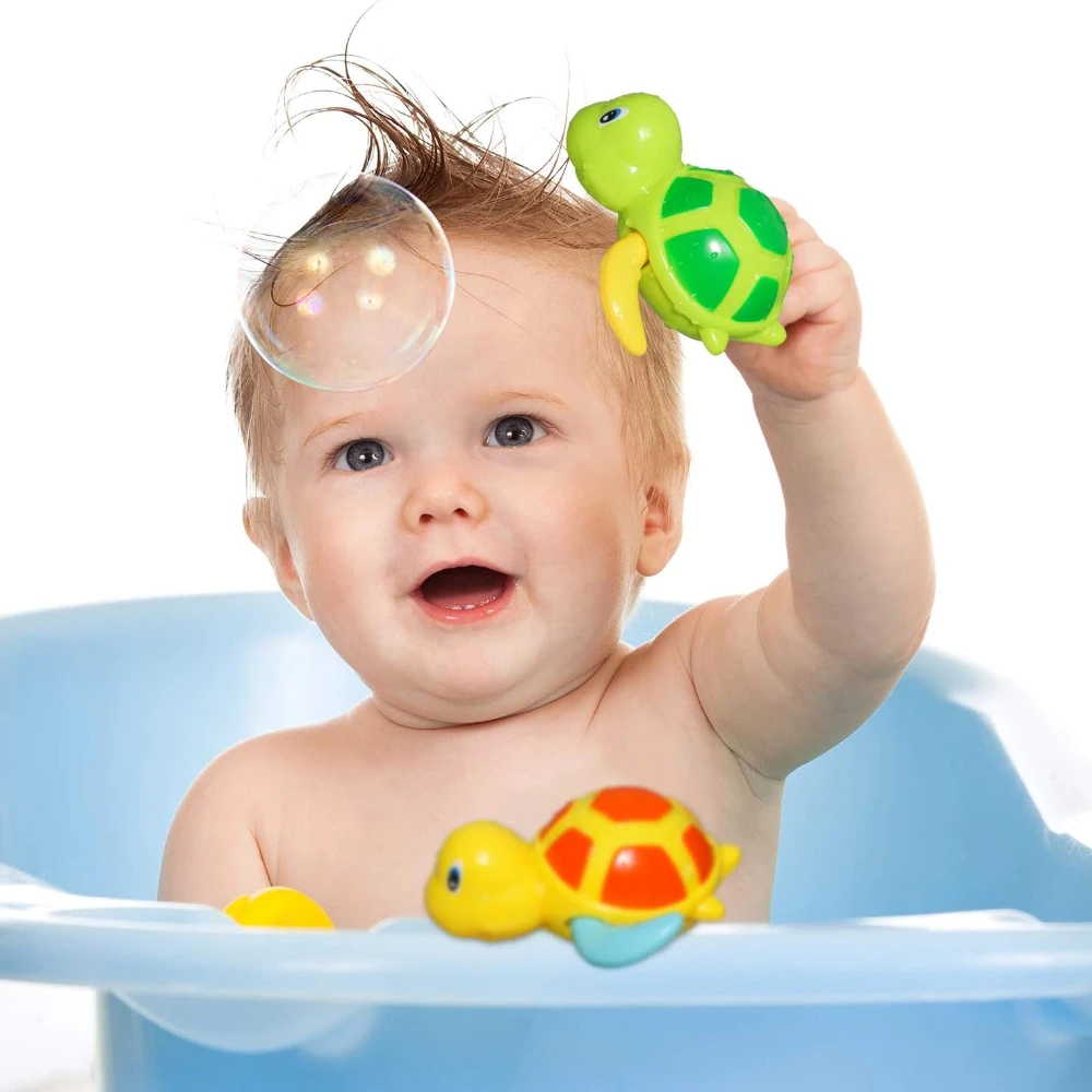 Jouet de bain drôle pour bébé, tortue de natation à liquimanquer, jouet de piscine de bain, jouets d'eau de baignoire flottants mignons, cadeau pour enfant d'âge alth