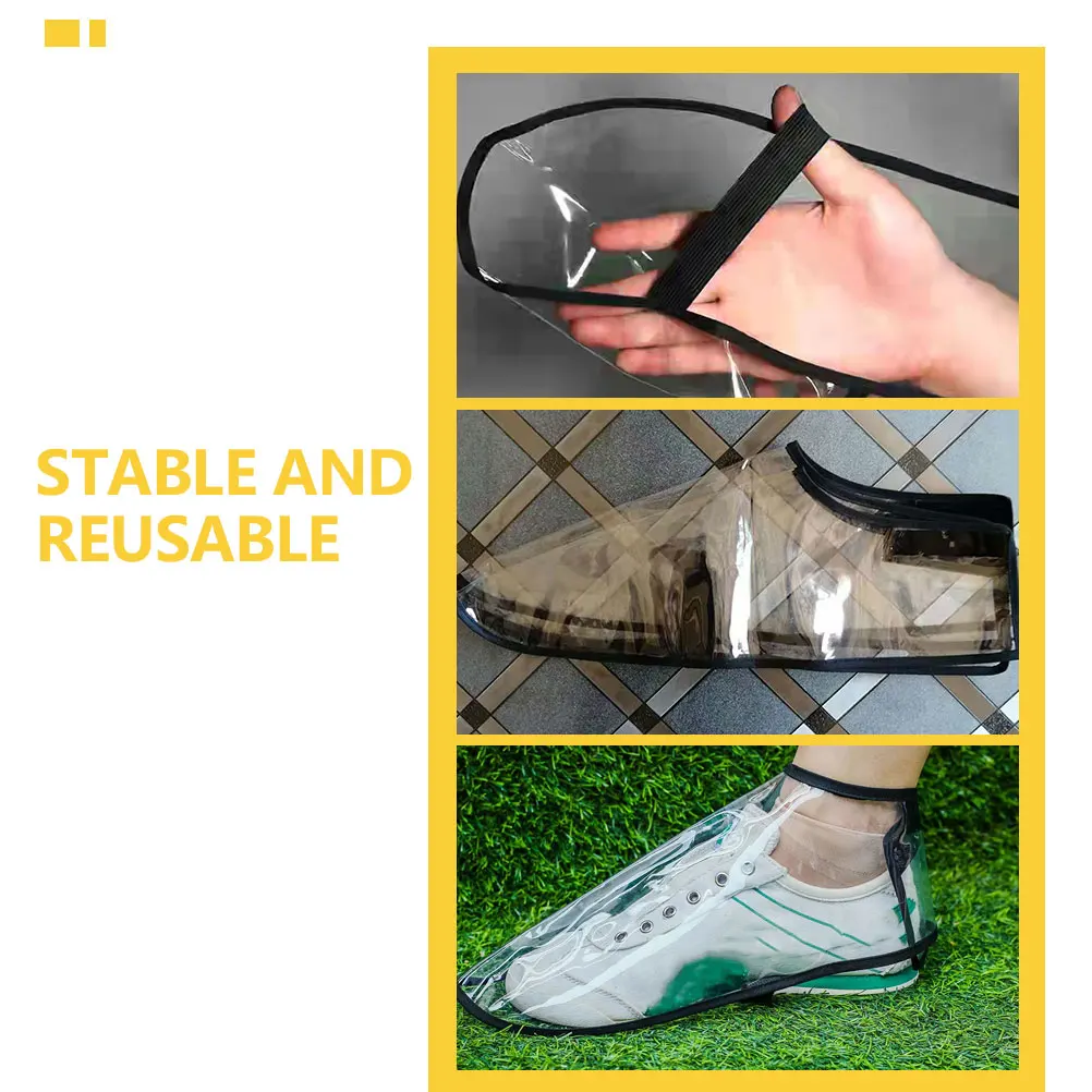 

2pcs Waterproof Shoe Covers Anti-Slip Mudproof Snowproof Reusable Boot Covers Outdoor Travel Camping Durable Non-Slip Sole