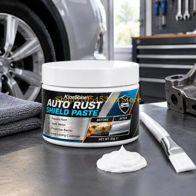 U2JA Thick Metal Rust & Oxidize Renewal Paste with Application Brush,  Rust & Oxidize Renewal Polishing Wax Coating Agent