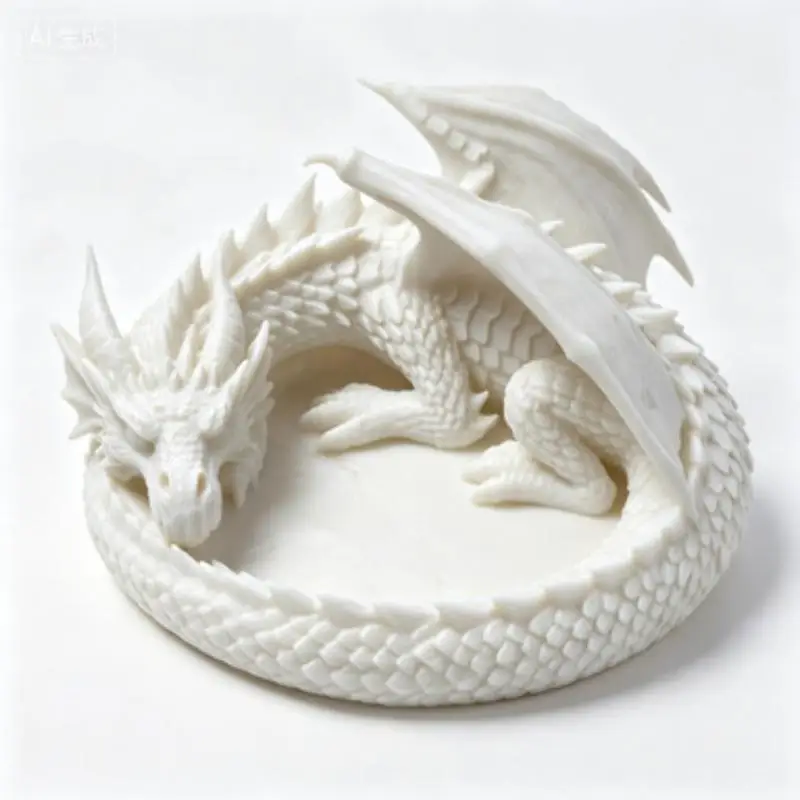 Gotisches Drachen-Wächter-Schmucktablett, 3D-gedruckte Figur eines gewickelten Drachen, Aufbewahrungsdekoration für Tischdekoration, Schlüsselanhänger und Schmuckstücke. – Detail 7