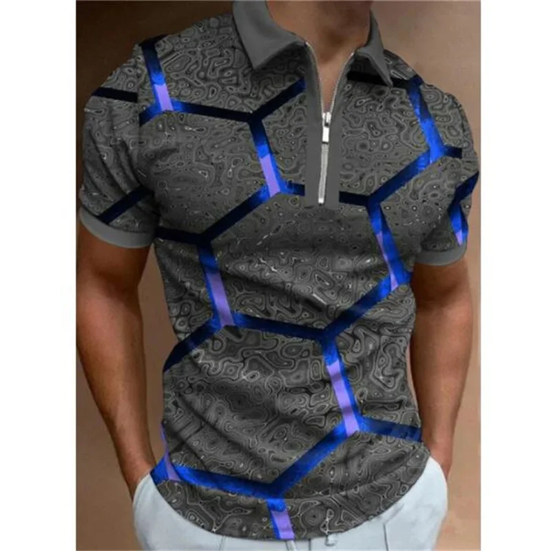 قميص بولو قصير للرجال ، قميص بولو بطية صدر ، تي شيرت برسومات للذكور ، ملابس كلاسيكية ، أزياء الشارع الشهير ، الصيف ، جديد ، #2