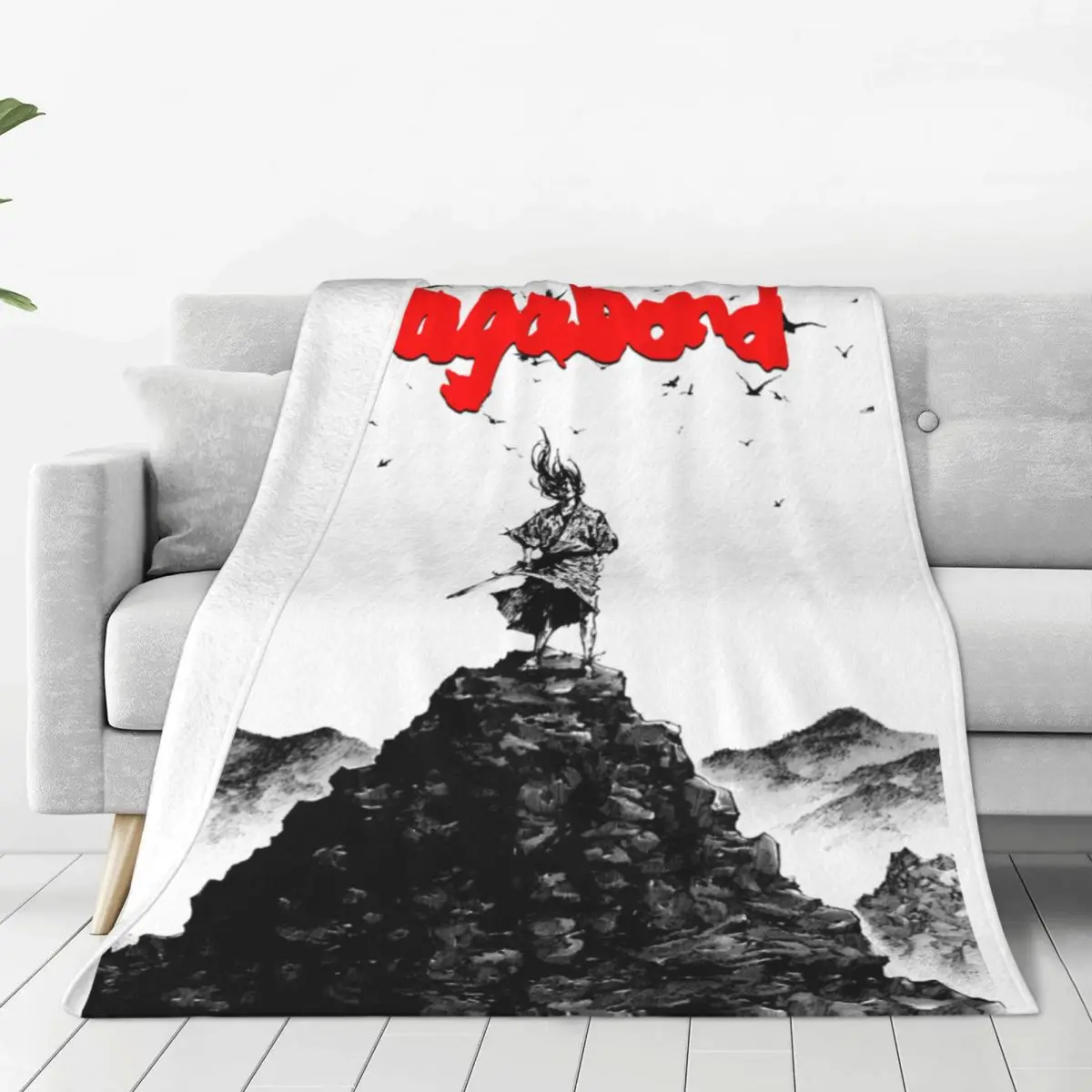 Vagabond Manga Blankets Fleece Printed Japanese Swordsman Musashi Miyamoto Multifunction Warm Throw Blanket for Bed Travel Quilt