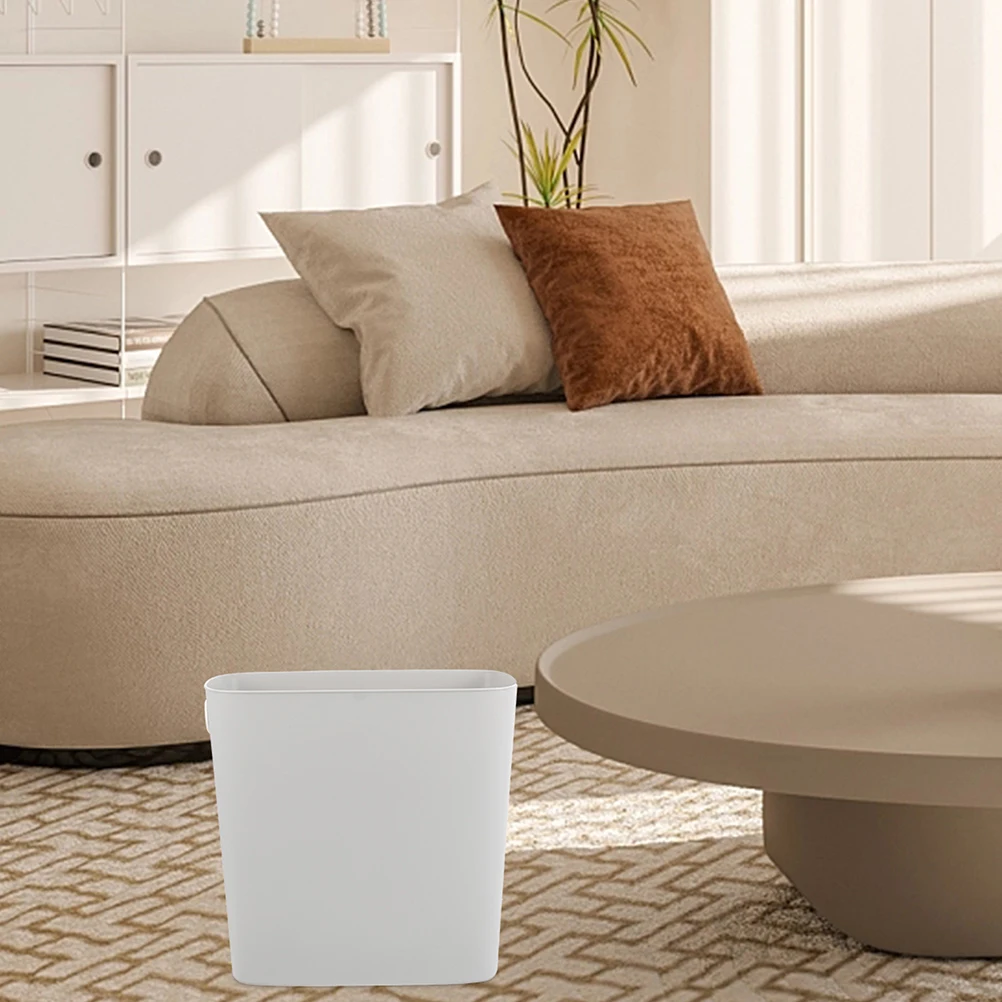 

2 Pcs Simple Crack Trash Can Garbage Bucket with Cover Kitchen Office Farmhouse Bathroom