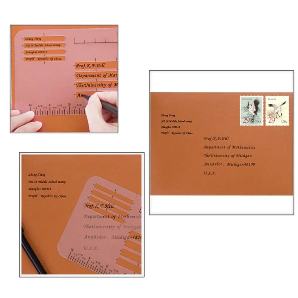 4/6Pcs DIY Templates Ruler Multi-use Precision Writing Clear Calligraphy Stencil Durable Creativity Letter Card Templates Office