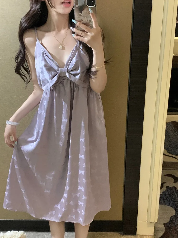 

Plus size 100 kg Pure Desire Girl Sling Nightgown Ice Silk Pajamas Summer Women's 2024 New Home Clothes Summer M-5XL