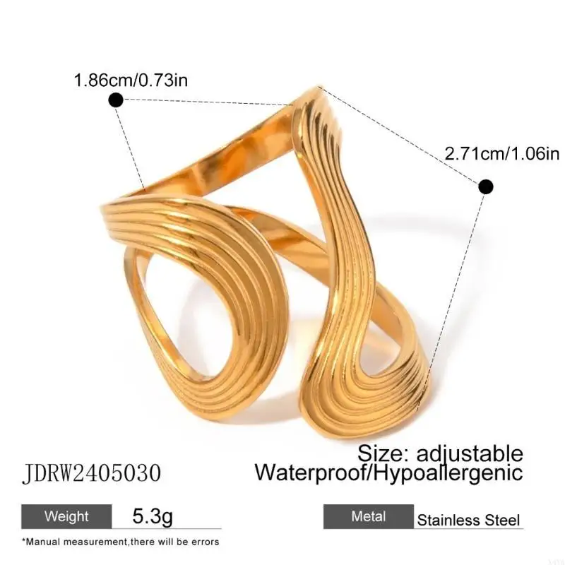 X4YA übertriebene Öffnungsringe Geometrische Ringe Handschmuck unregelmäßige Ringe verstellbare Ringe für Mode -Enthusiasten
