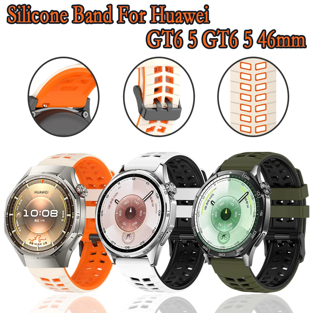 Cinturino in silicone per Huawei GT6 5 4 3/6 5 Pro Ultimate 2 22mm Unviersal cinturino bicolore accessori cinturino per Huawei GT6/6 Pro Band
