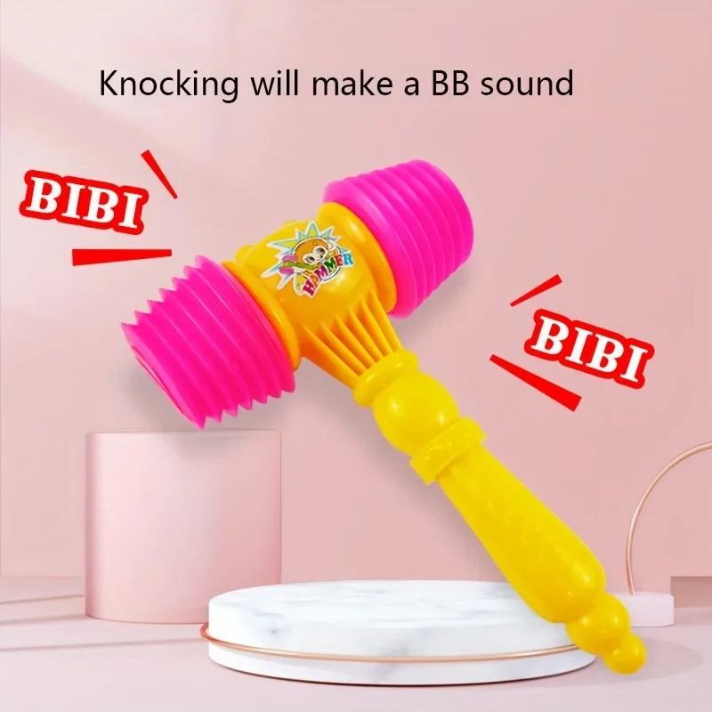 New Unique Toys Cute Shape Large BB Hammer Fun Knocking Hammer Early Learning Funny Sound Hammer Children's Educational Toys