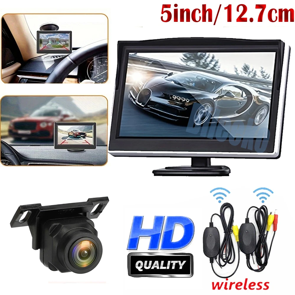 

Wireless Car Styling 5 inch TFT LCD Screen Car Monitor Display for Rear View Reverse Backup Camera Car TV Display